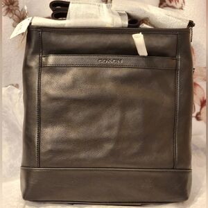 COACH Cadmen Leather Tech Crossbody Bag - Black Leather Messenger Style